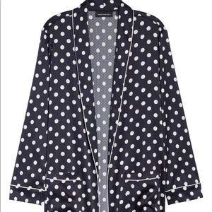 Something Navy polkadot sleep blazer robe